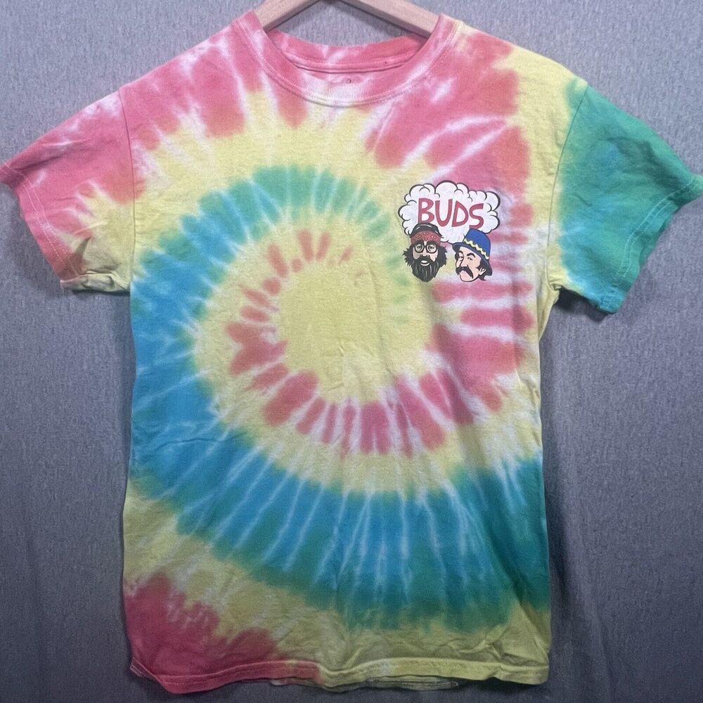Cheech & Chong Buds Tye Dye Short Sleeve Cotton T-Shirt Men's Small